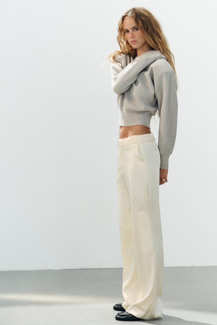 SATIN CONTRAST TROUSERS