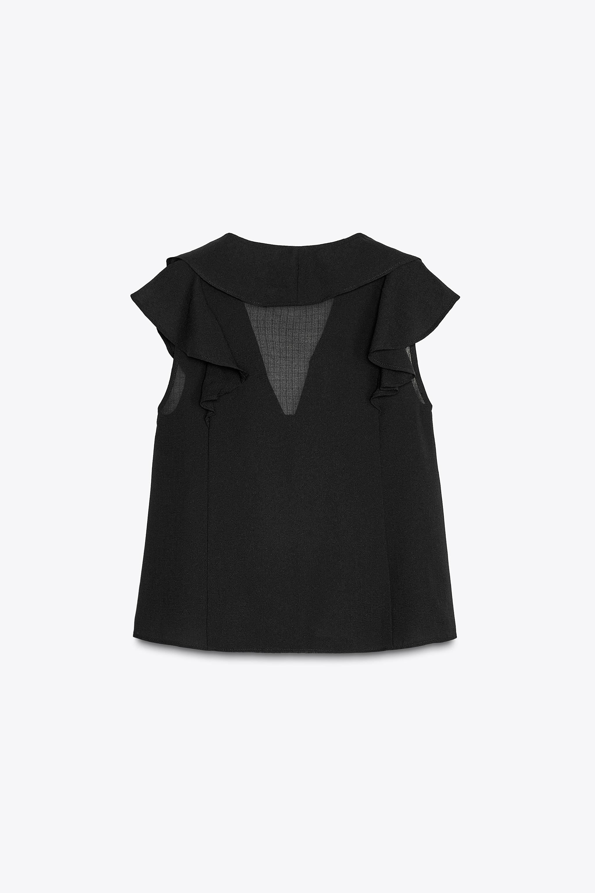 RUFFLED BLOUSE - Black | ZARA United States