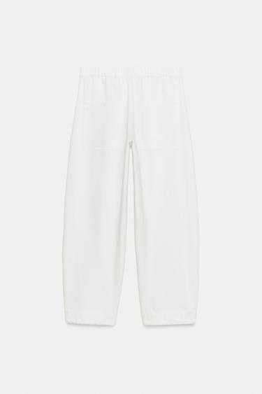 PANTALON DENIM BARREL POCHES ZW COLLECTION - Blanc de Zara - Image 8