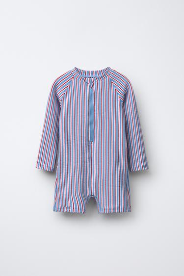 1-6 YEARS/ STRIPED SWIMSUIT - Red by Zara