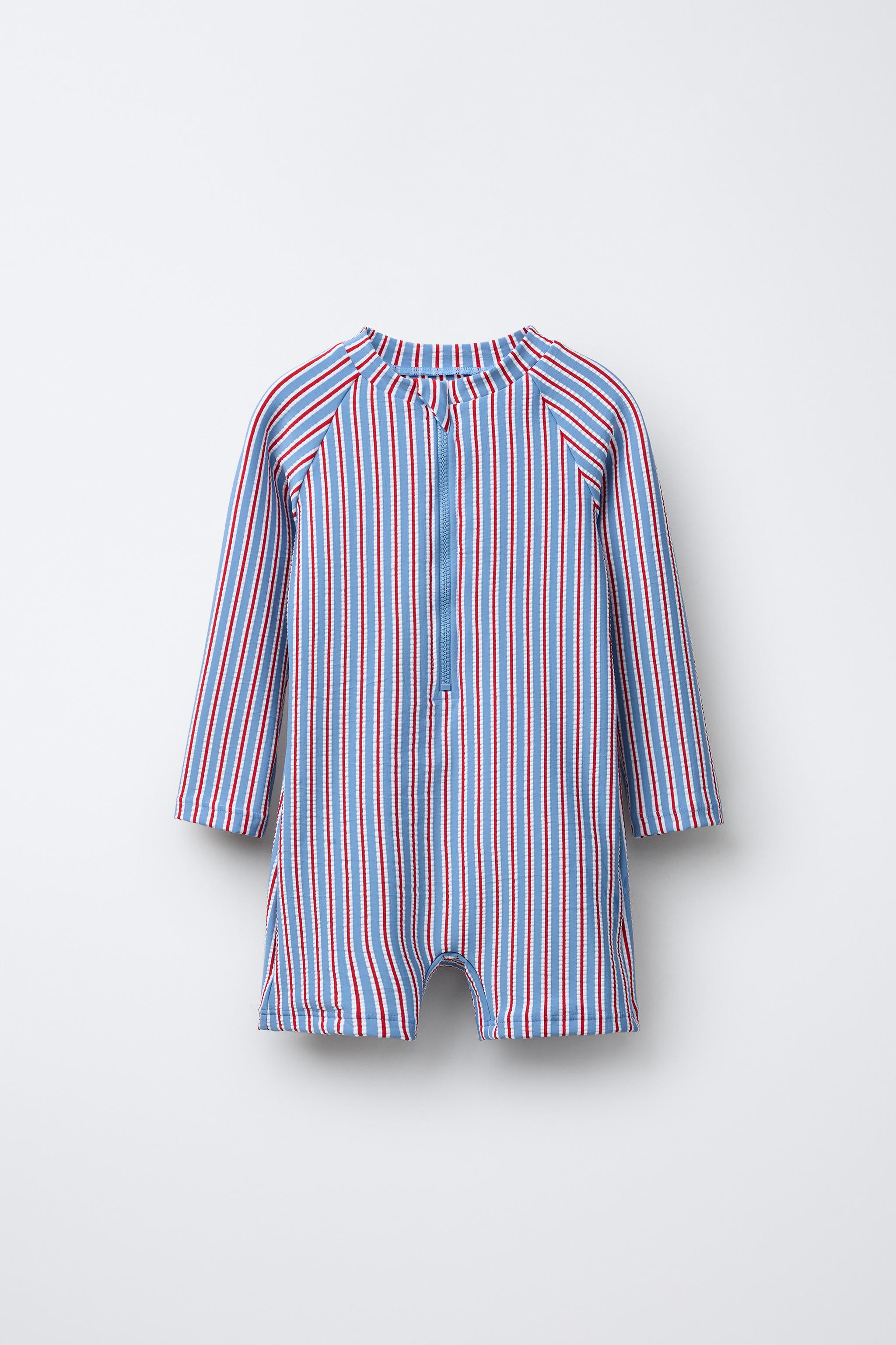 1-6 ANS/ MAILLOT DE BAIN COMBINAISON À RAYURES