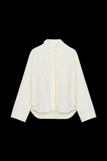 Zara ZW COLLECTION POCKET SHIRT - Ecru