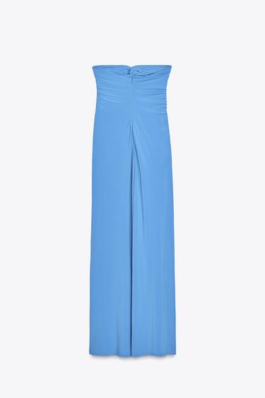 ROBE BUSTIER AJOURÉE - Bleu de Zara - Image 7