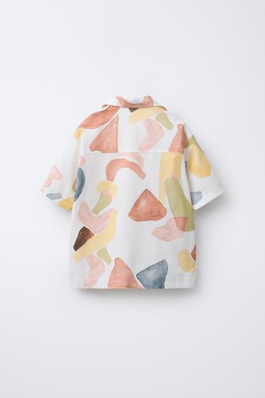 CHEMISE IMPRIMÉ AQUARELLE - Beige de Zara - Image 1