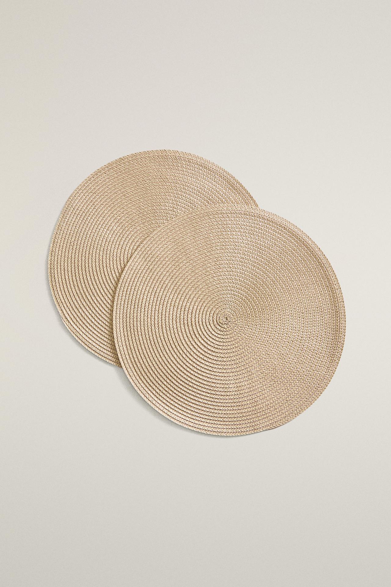 ROUND PLACEMATS (PACK OF 2) — Beige-brown