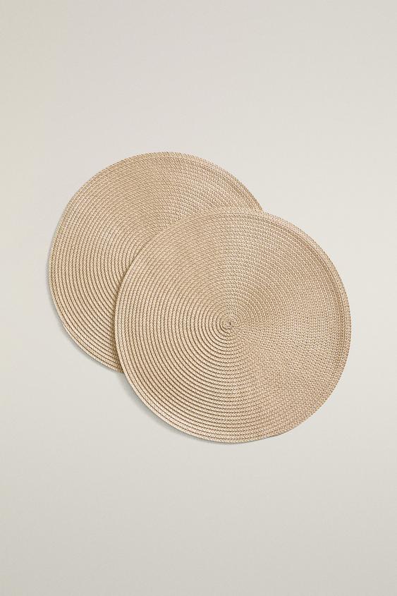 MANTEL INDIVIDUAL REDONDO (PACK 2) - Beige-marro de Zara - Imagen 0