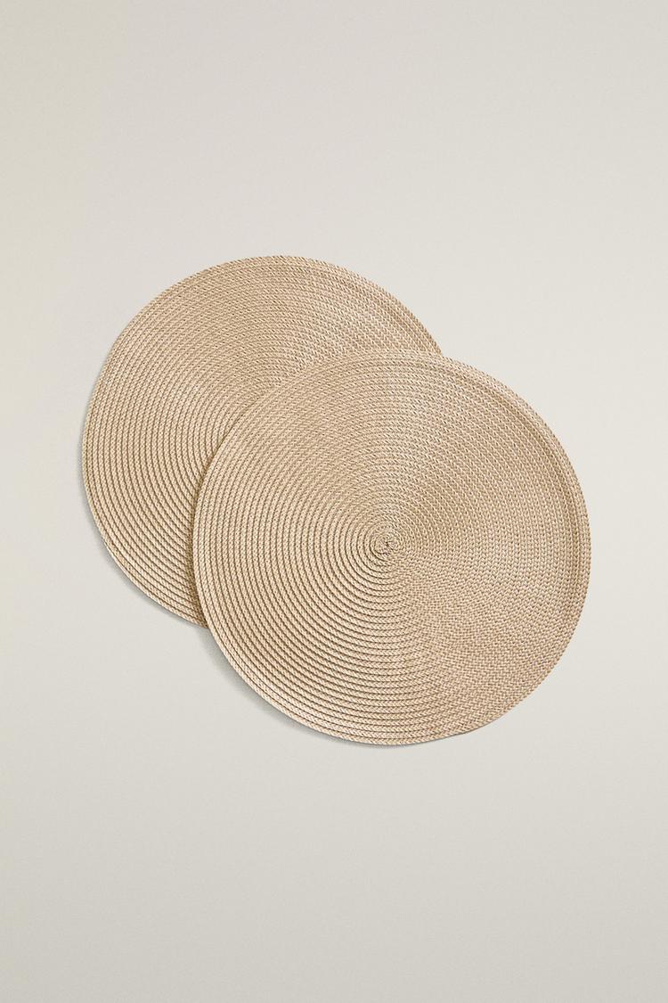 ROUND PLACEMATS (PACK OF 2) — Beige-brown