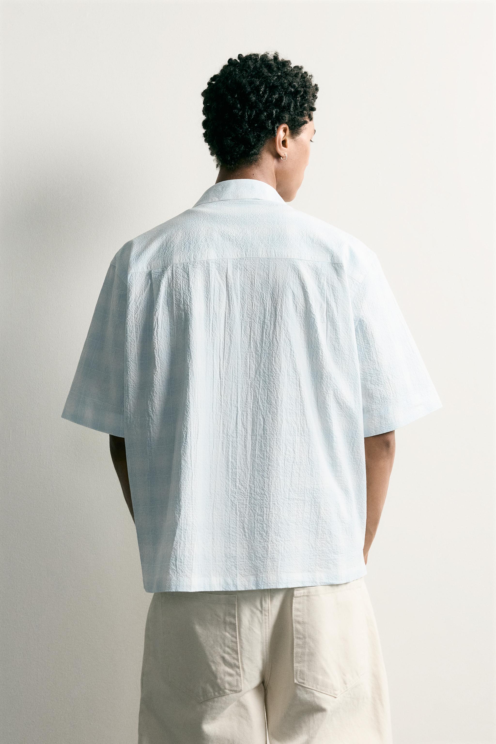 PLAID RELAXED FIT DENIM SHIRT