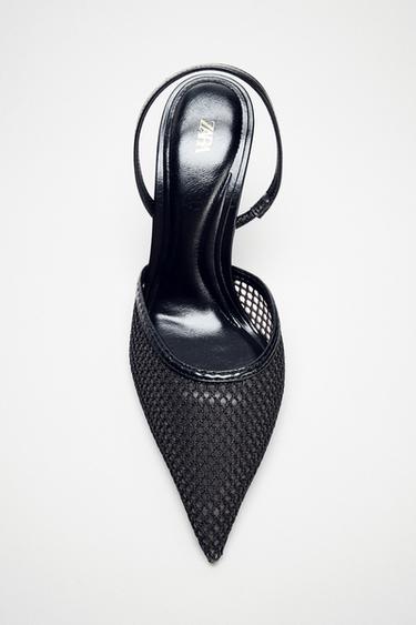 MESH HIGH-HEEL SHOES - Black by Zara