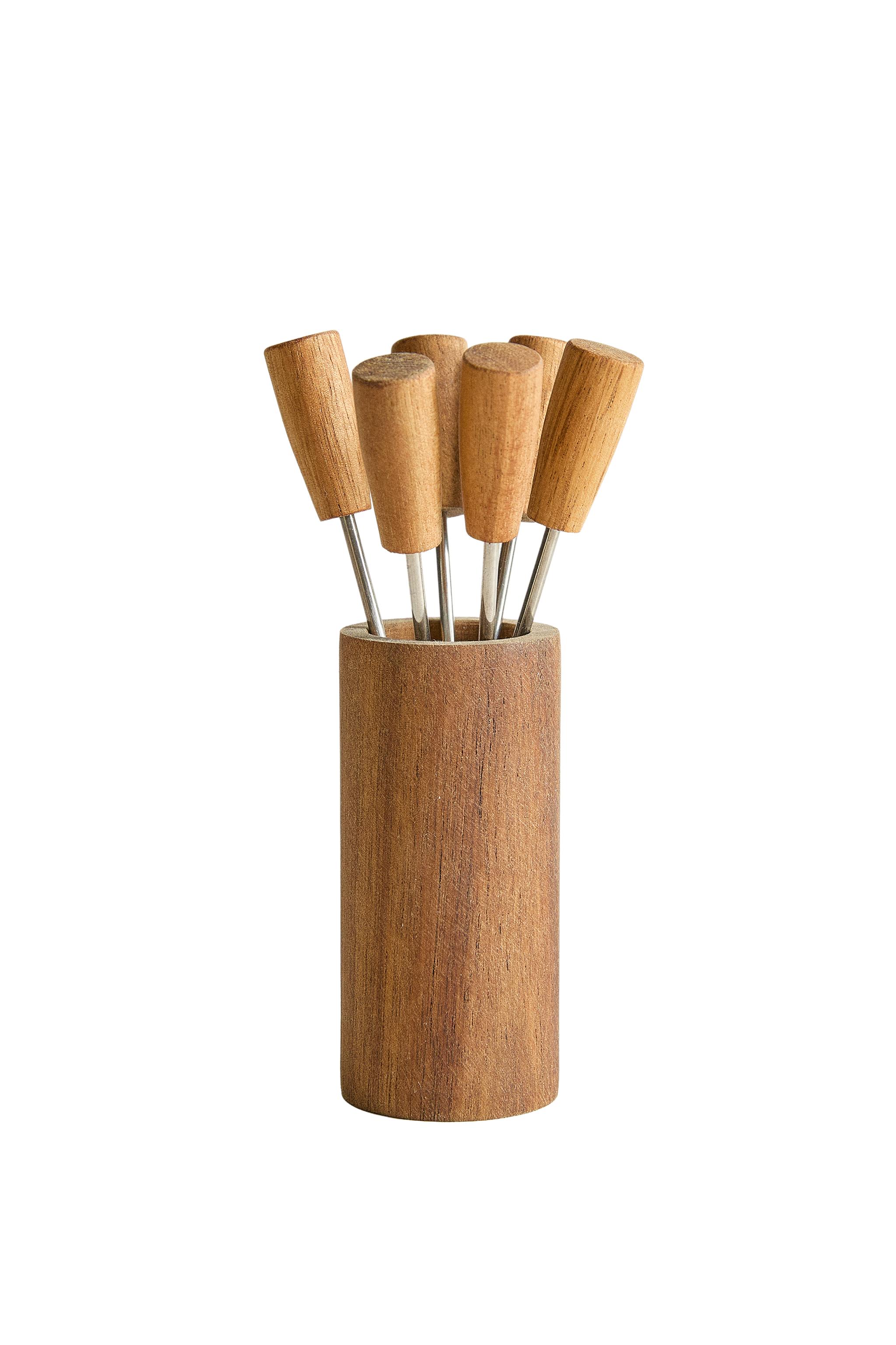 APERITIF PICKS SET WITH HOLDER (SET OF 6) - Light beige | ZARA
