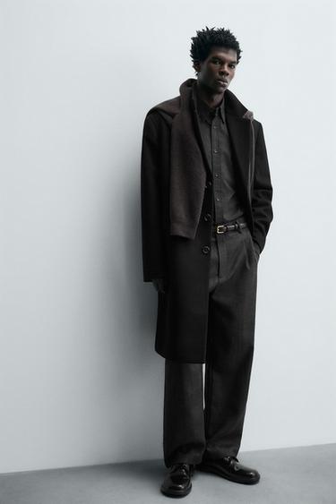 REGULAR FIT WOOL COAT - Black by Zara - Image 5