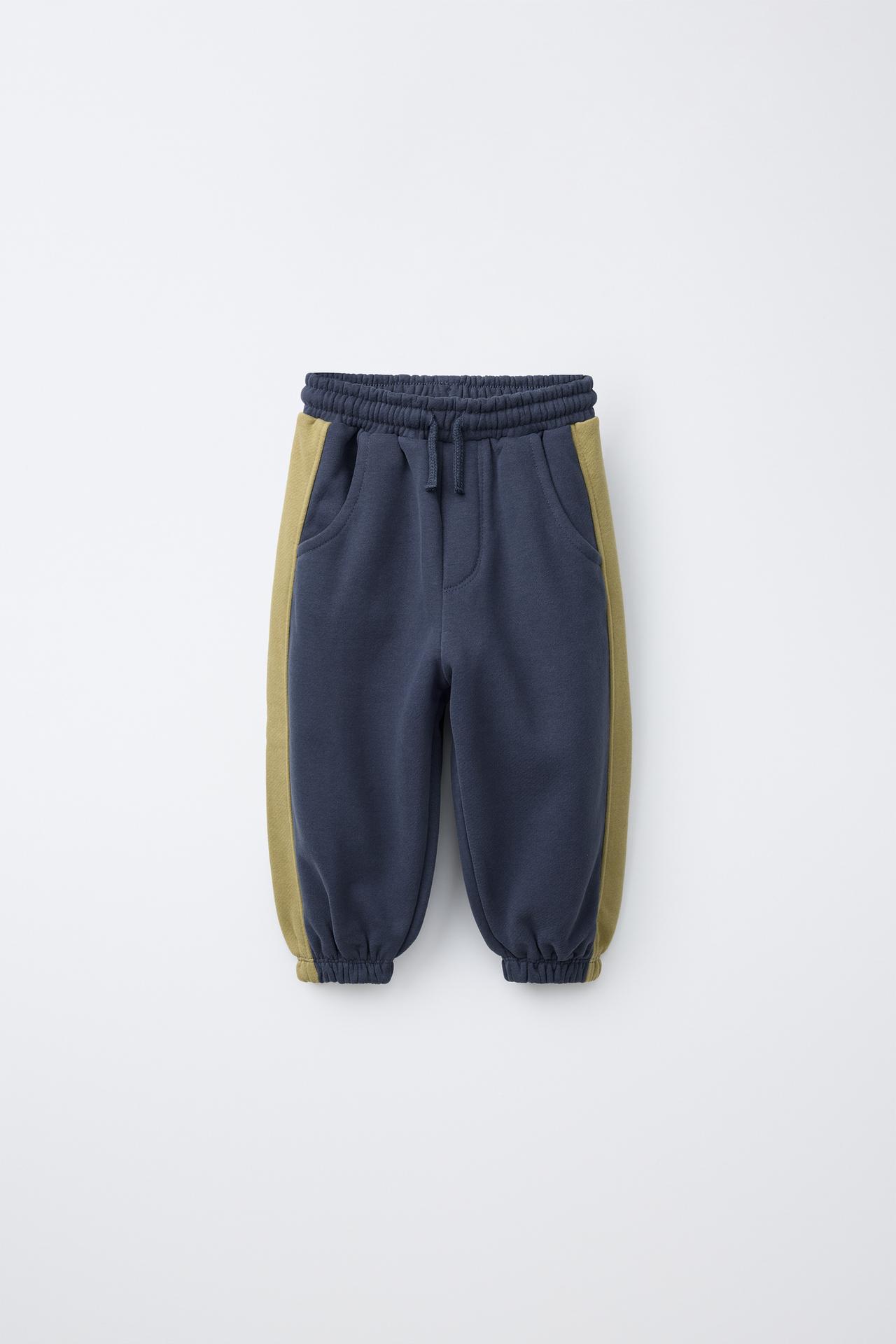 COLORBLOCK FLEECE JOGGER PANTS — Blue