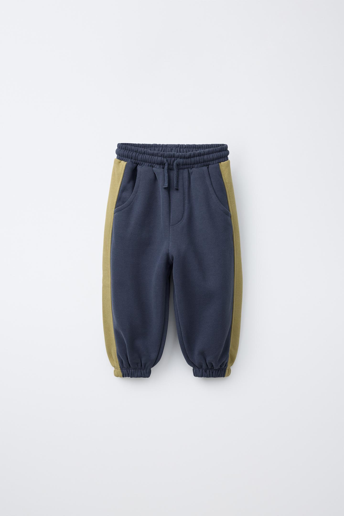 Детские брюки Zara Colorblock Fleece Jogger, цвет: Синий — фото 2