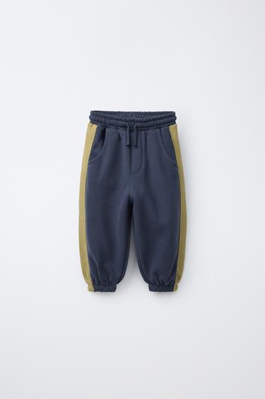 COLORBLOCK FLEECE JOGGER PANTS — Blue 1