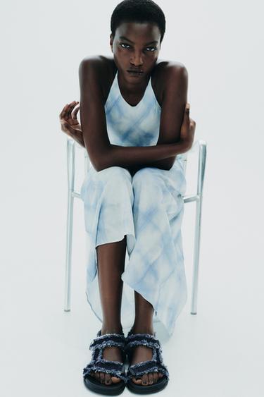 Zara DENIM PLATFORM SANDALS - Denim Blue - Image 0