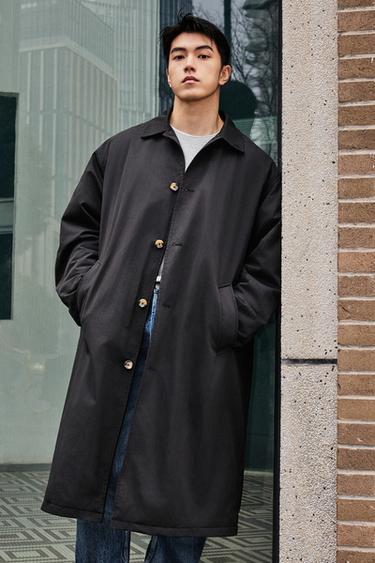 Zara 科技鋪棉風衣 - 黑色