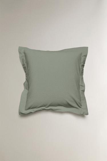 TAIE D’OREILLER COTON TEXTURÉ - Vert de Zara - Image 2