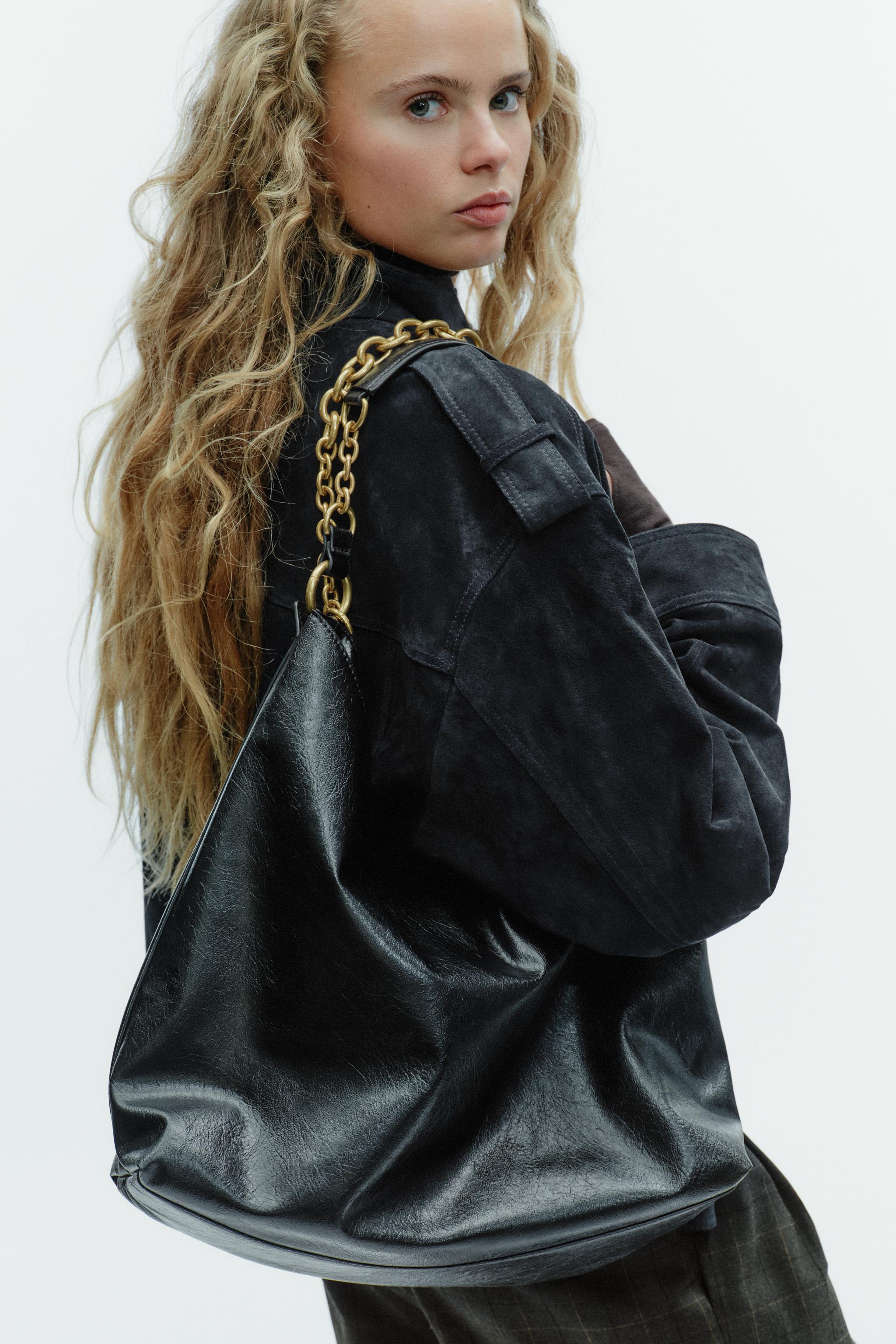 はっぱ様 マキシバケットバッグ - ブラック | ZARA Japan / 日本