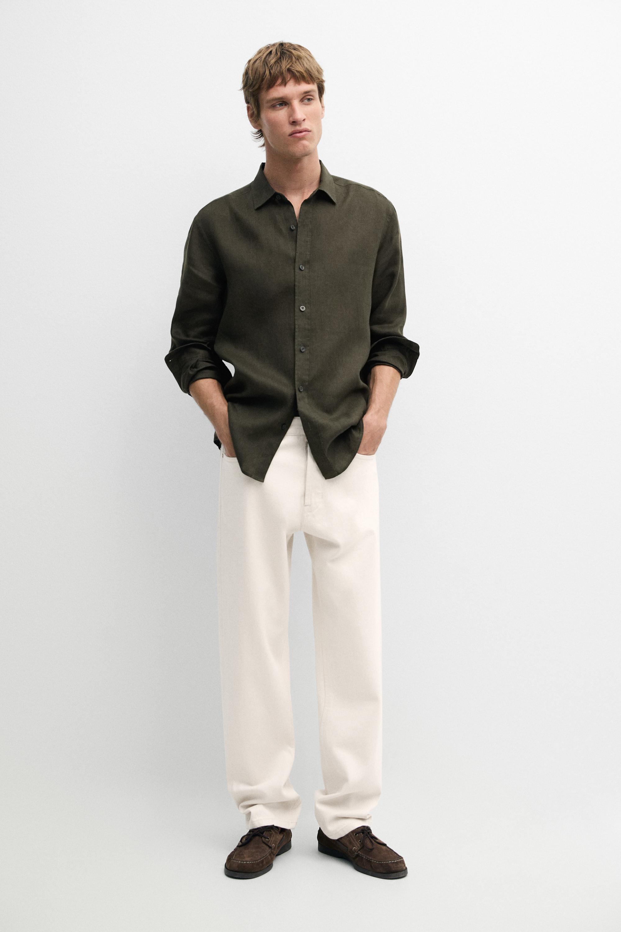 Slim fit 100% linen shirt