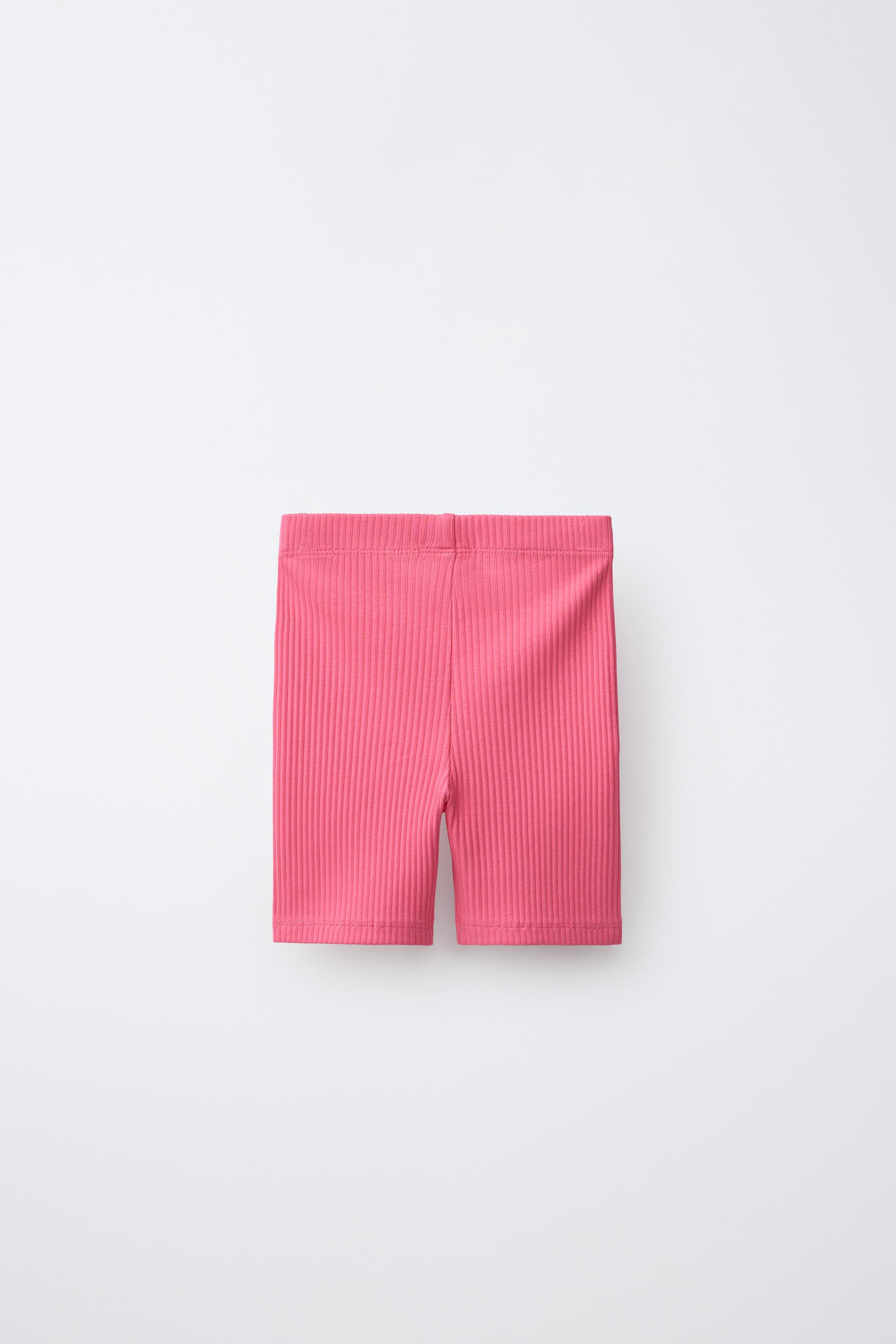 RIBBED TEXTURED CYCLING LEGGINGS — Coral (alternate view)