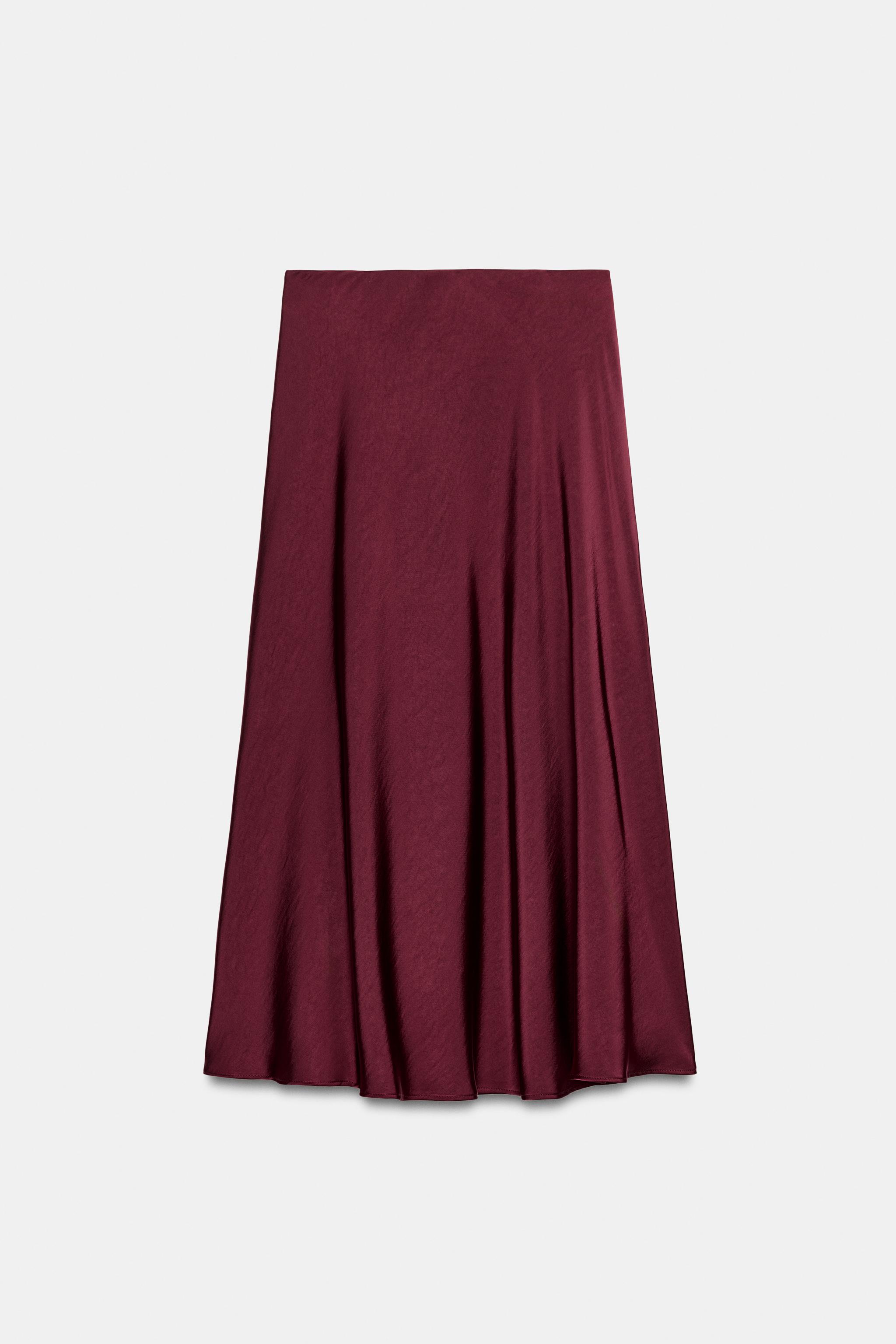 Женские юбки Zara SATIN WRAP MIDI SKIRT — фото 9