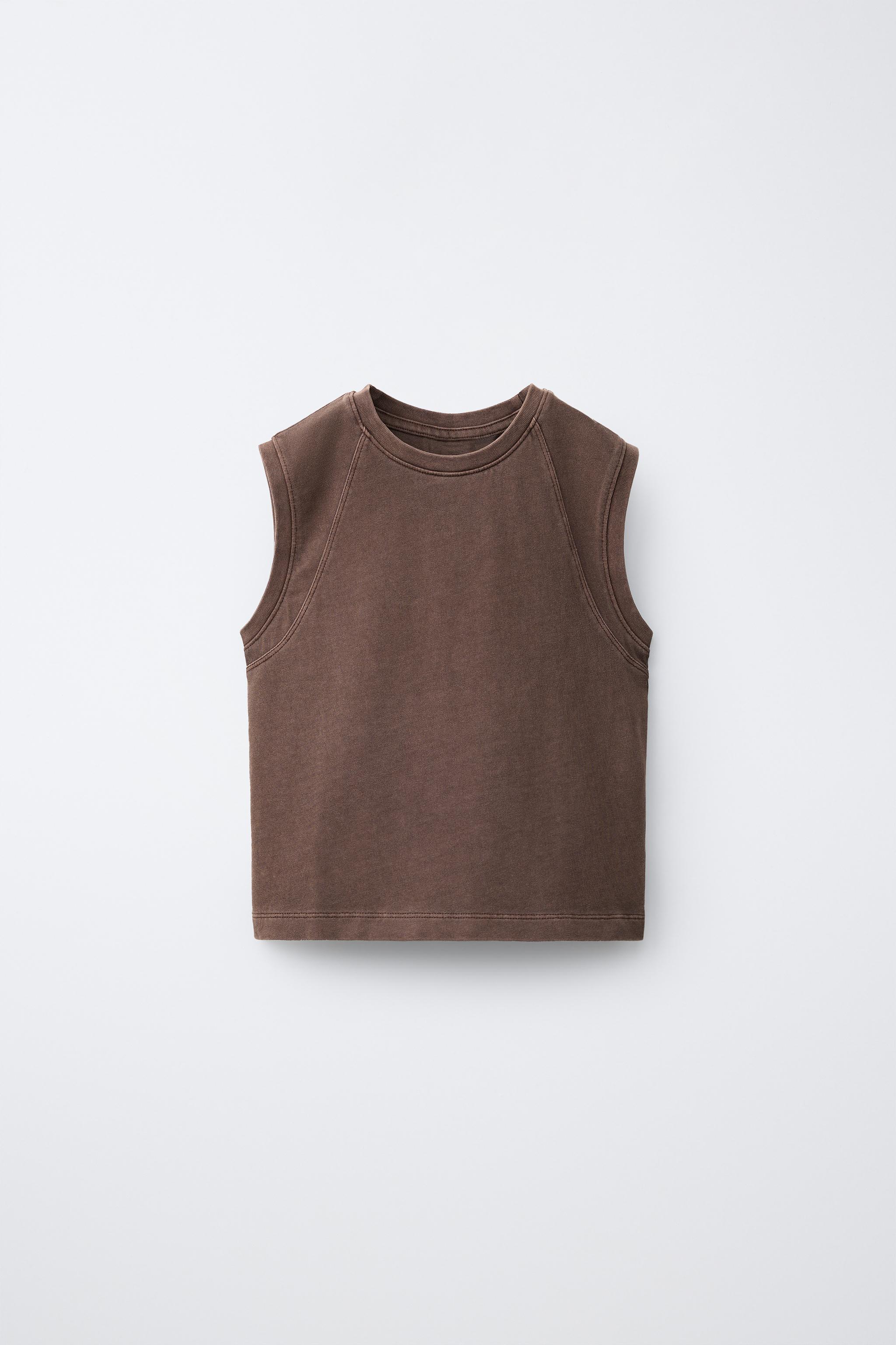 Детские топы Zara PLAIN SLEEVELESS TOP — фото 2