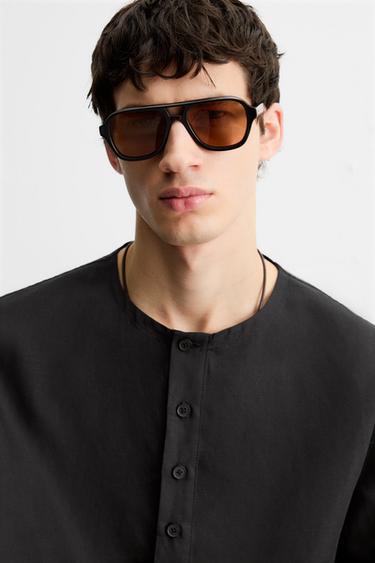 RELAXED FIT POLO SHIRT - Black by Zara - Image 4