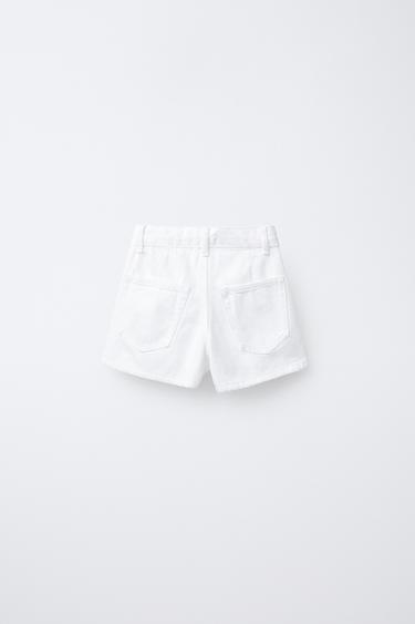 BASIC DENIM BERMUDA SKIRT - White by Zara - Image 1