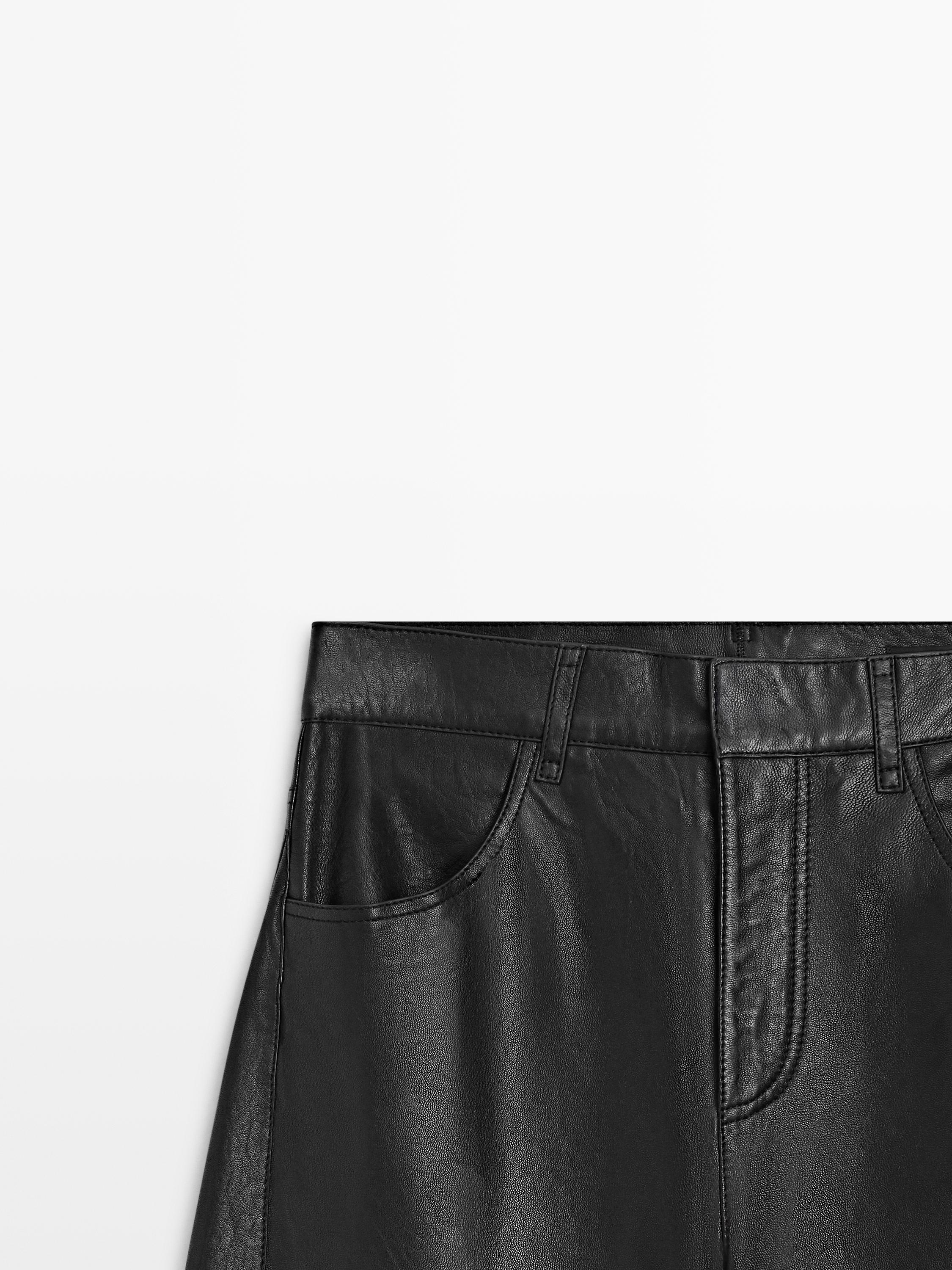 Balloon fit nappa leather trousers