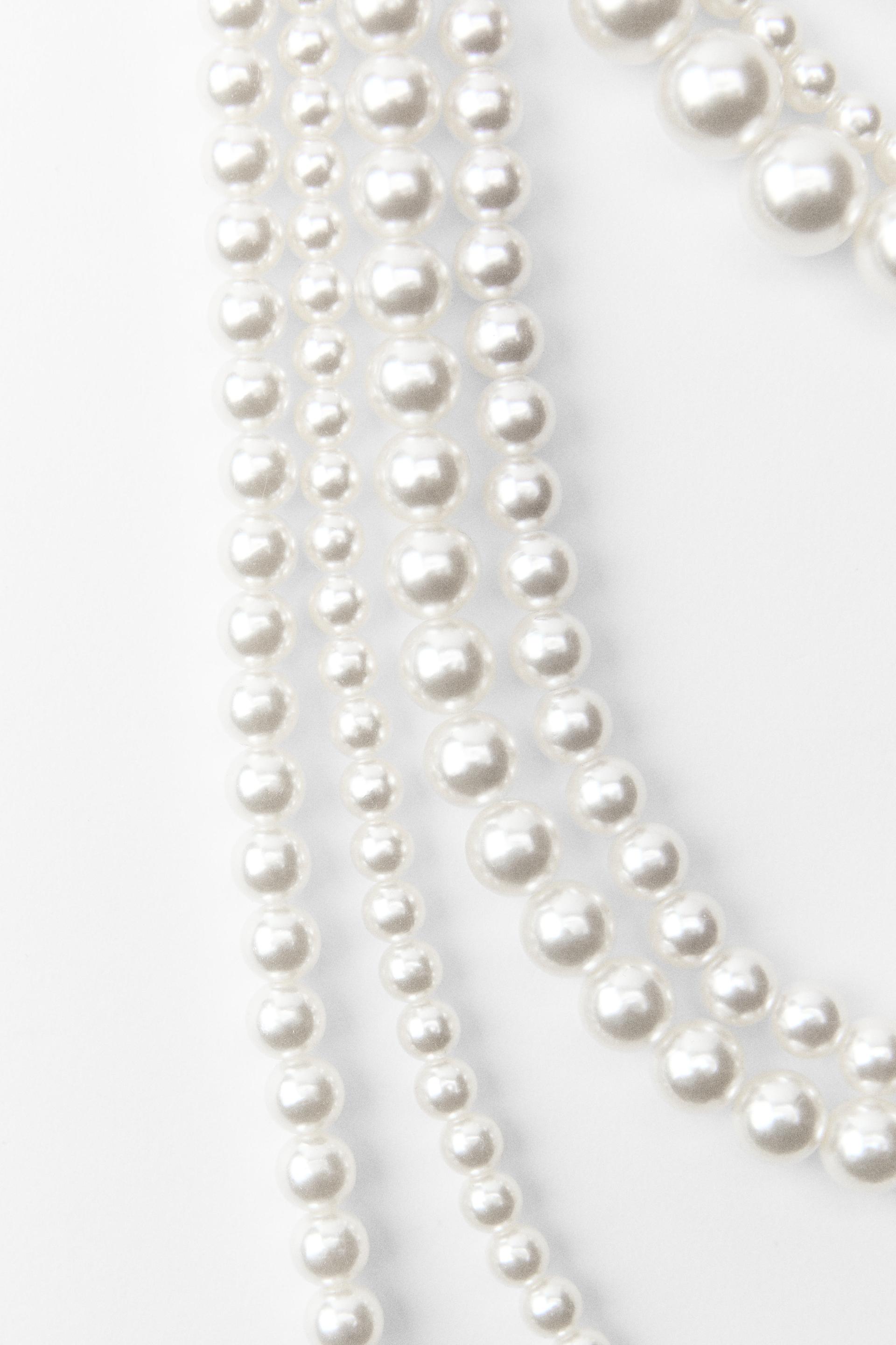 LONG FAUX PEARL NECKLACE