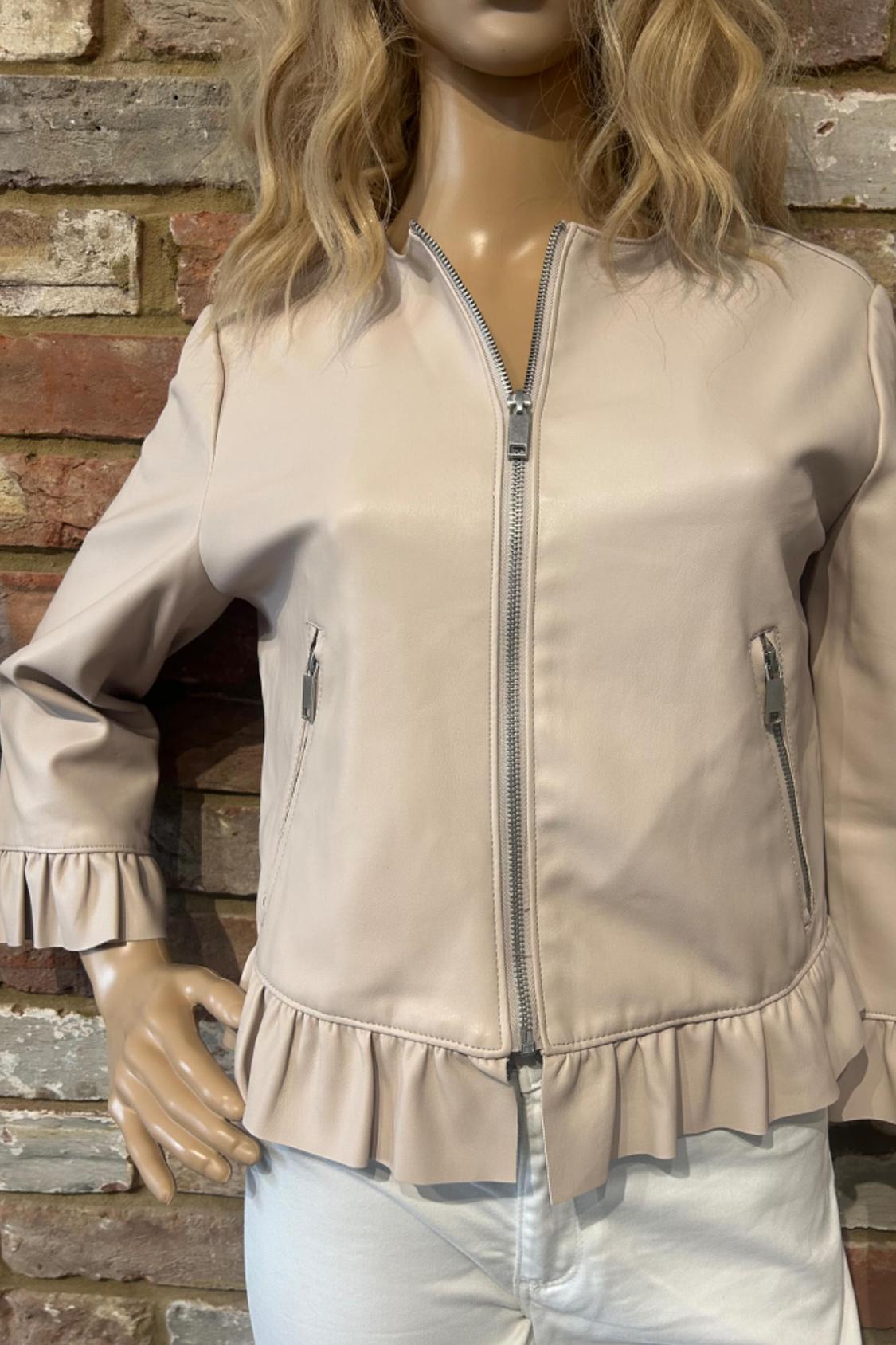 LEATHER EFFECT FRILLED JACKET - Image 3