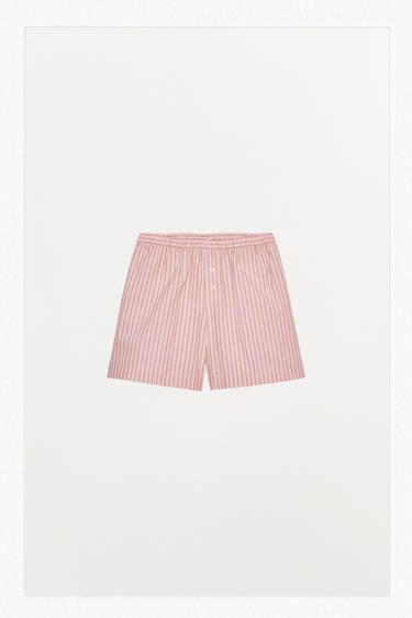 Zara STRIPED SHORTS WITH COTTON - Pink