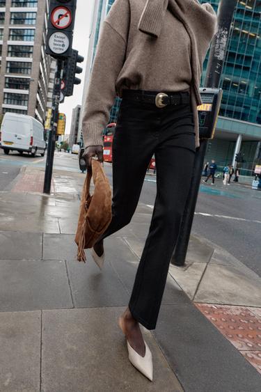 FLARE LEGGINGS WITH BELT - Black by Zara - Image 1
