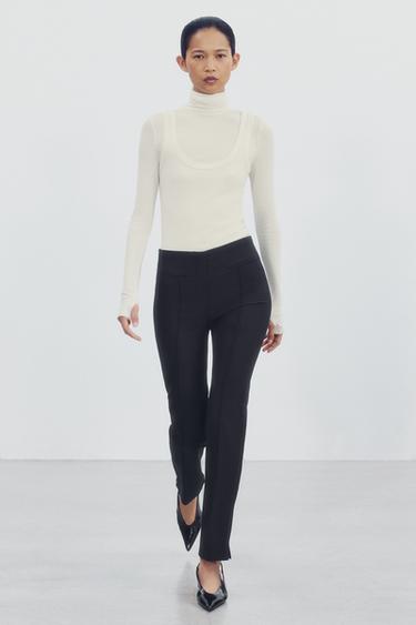 ZW COLLECTION SEWN-CREASE PANTS — Black 2