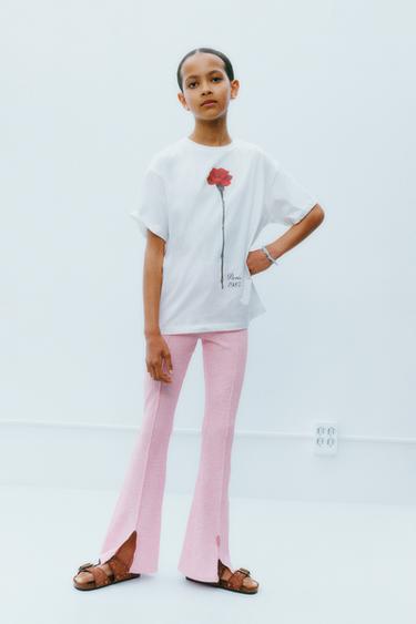 Zara FLARE PANTS WITH VENTS - Pink