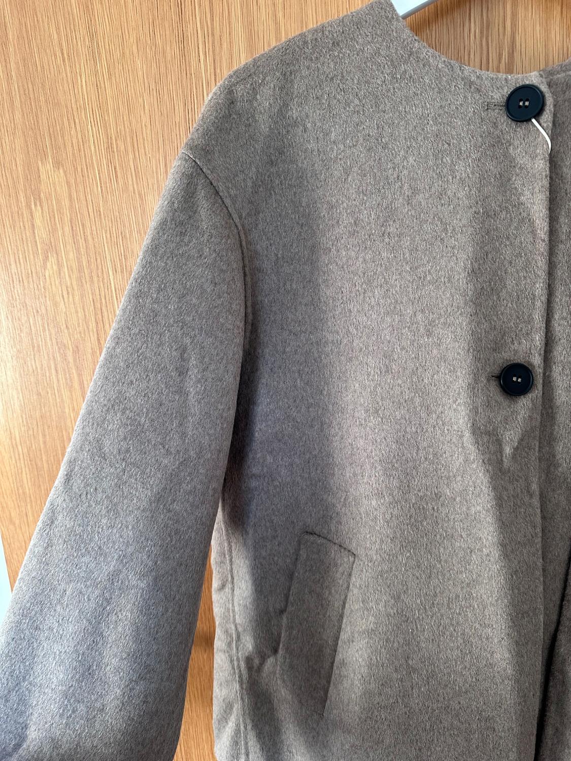 SHORT WOOL COAT WITH SCARF - Image 5