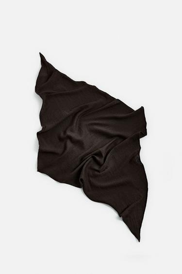 COTTON - LINEN BANDANNA LIMITED EDITION - Dark brown by Zara - Image 1