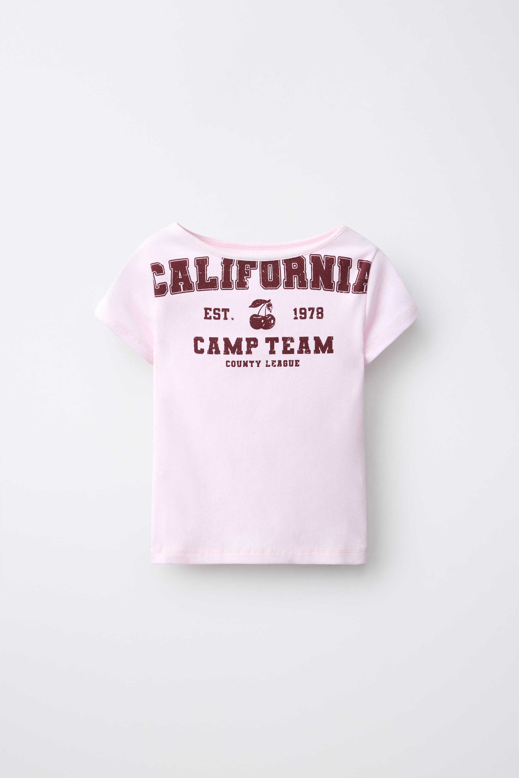 TEXT PRINT T-SHIRT — Pink
