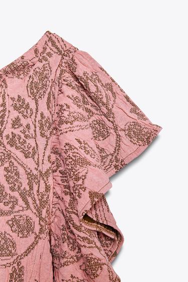 ASYMMETRIC JACQUARD TOP - Pink by Zara - Image 8