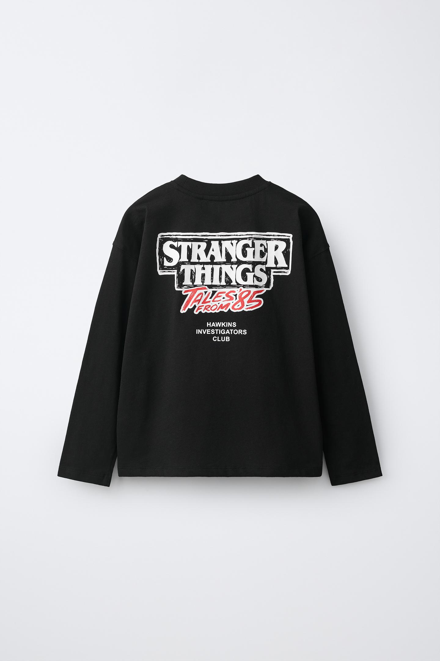 Детская футболка Zara Stranger Things © Netflix Print, цвет: Антрацитовый серый — фото 2