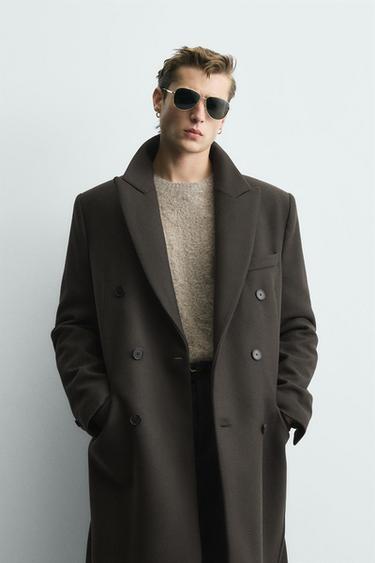 ДВУБОРТНОЕ ПАЛЬТО ИЗ СМЕСОВОЙ ШЕРСТИ MANTECO® — АНТРАЦИТОВО-СЕРЫЙ от Zara