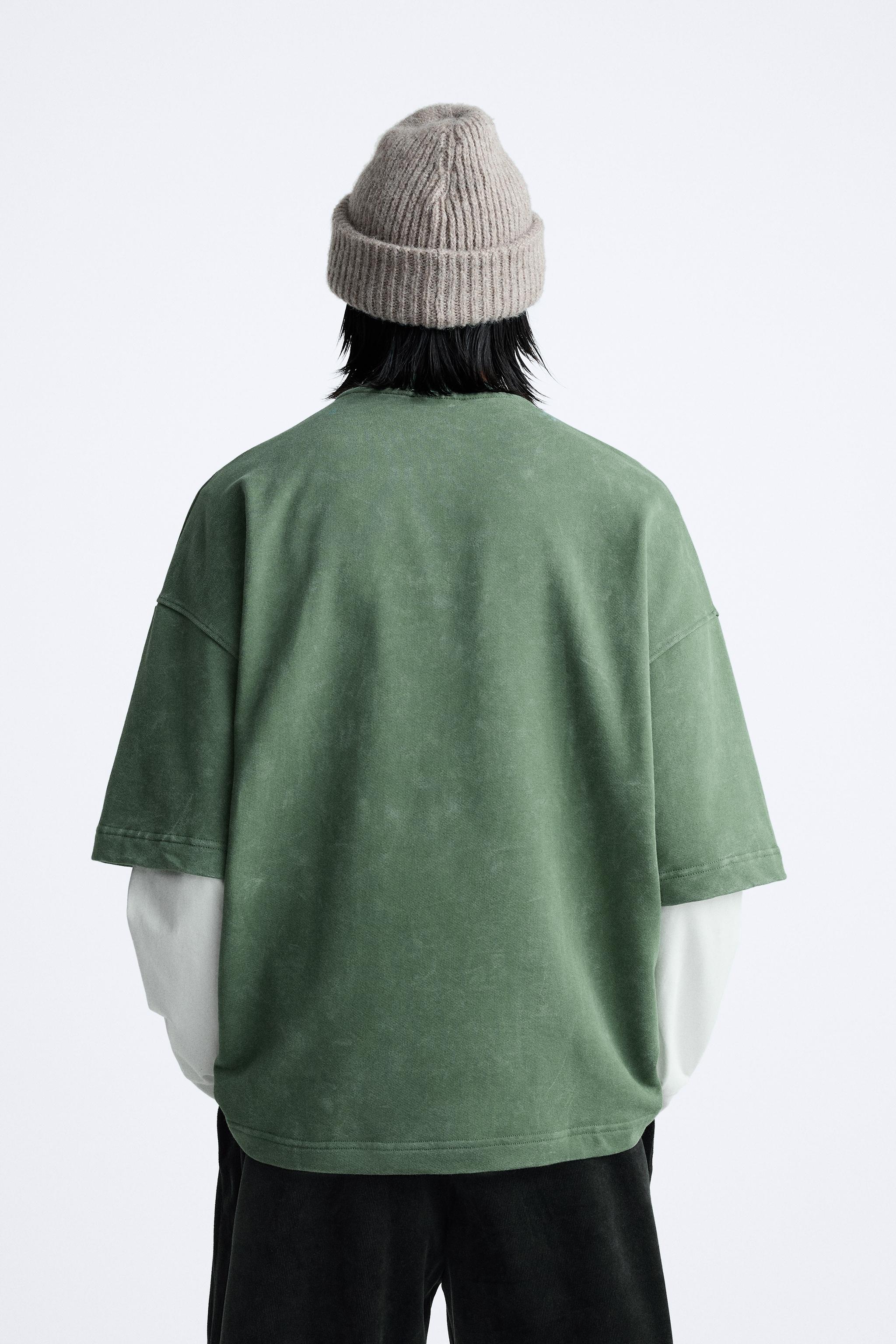 Zara green cheap sweatshirt