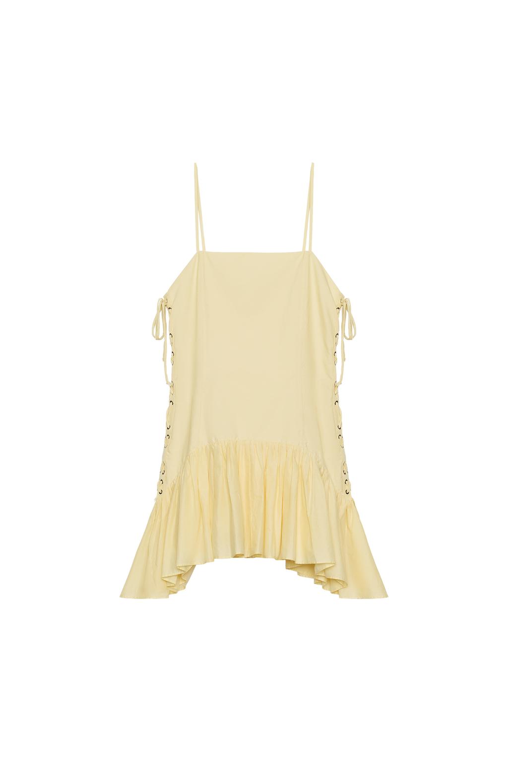 RUFFLED POPLIN DRESS WITH DRAWSTRINGS - image 3