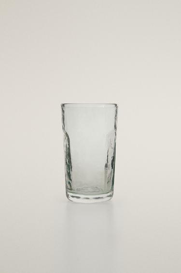 HAMMERED GLASS TUMBLER WITH RAISED DESIGN - Transparent by Zara - Image 0