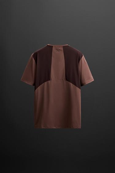 T-SHIRT COLOR BLOCK ENTRAÎNEMENT - Bordeaux de Zara - Image 1
