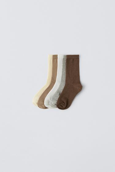 Zara FIVE-PACK OF BASIC SOCKS - Light beige