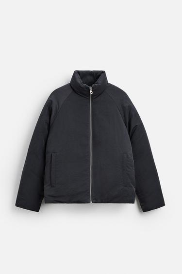 Zara BOXY FIT QUILTED JACKET - Dark gray