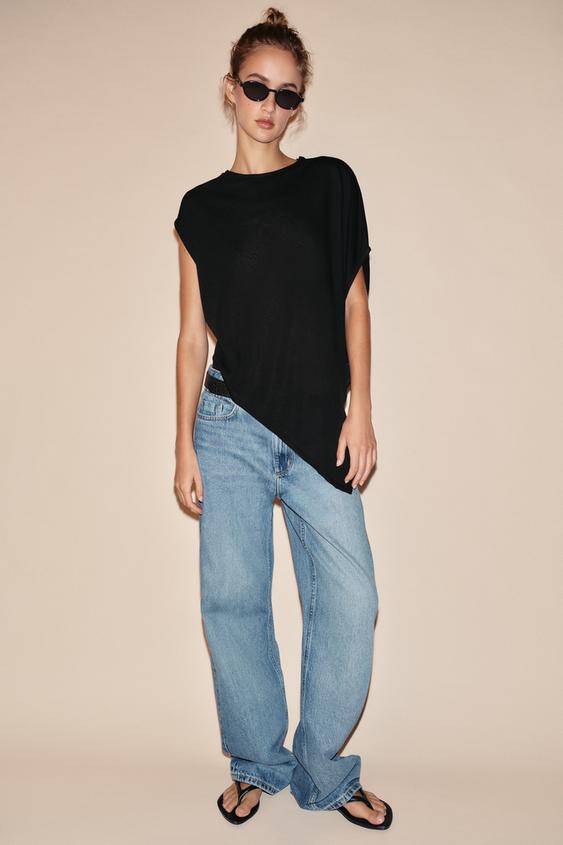 ASYMMETRIC KNIT TOP - Black by Zara - Image 0