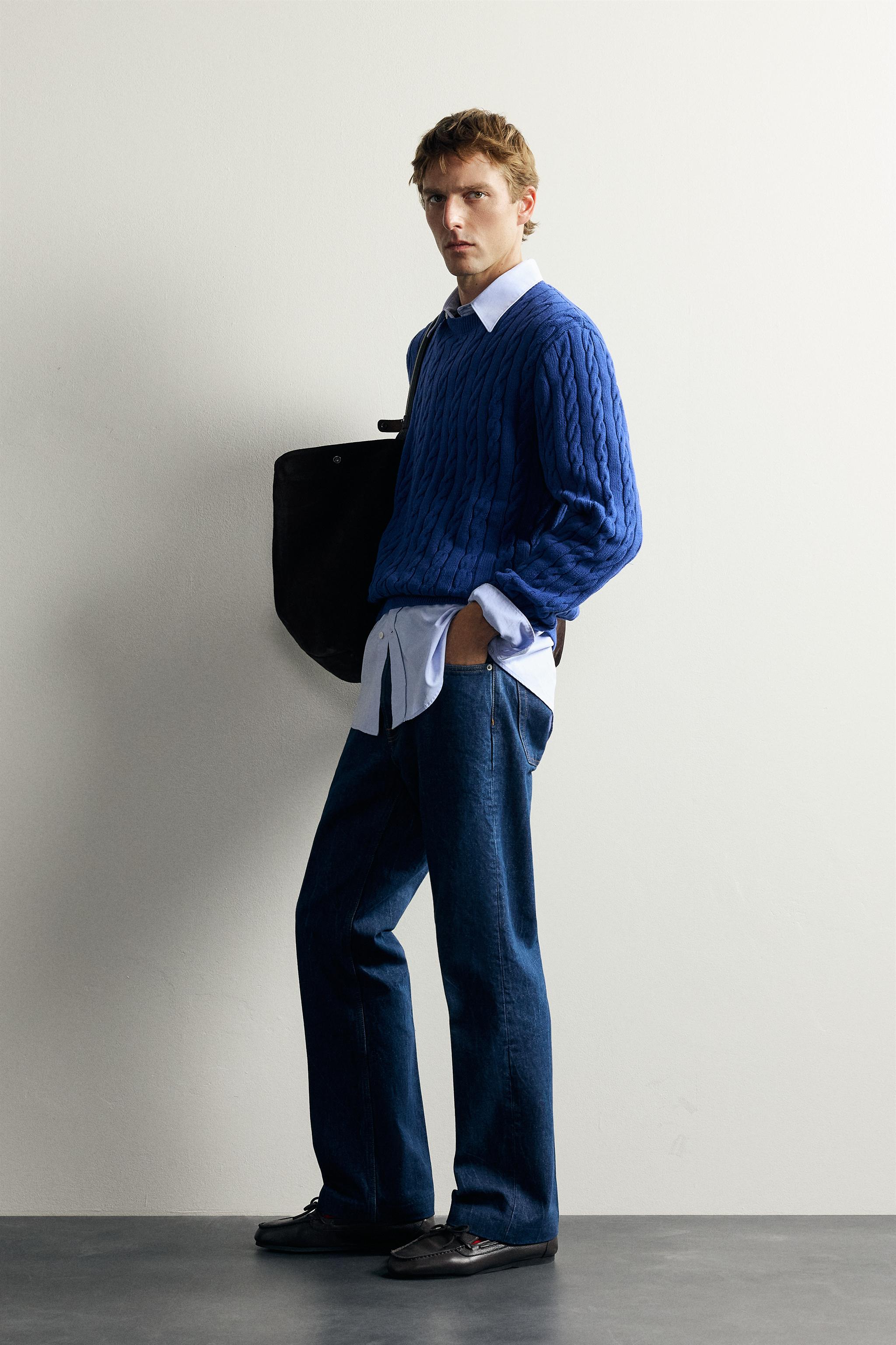 Мужские свитеры Zara AARON LEVINE X ZARA TEXTURED CABLE SWEATER — фото 4
