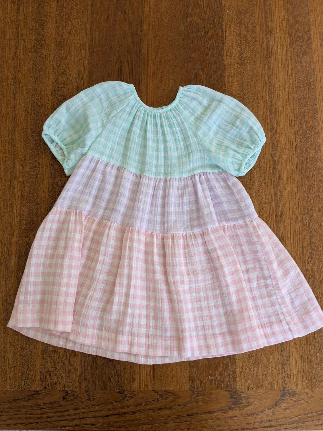TIERED GINGHAM DRESS